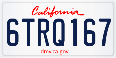 CA license plate 6TRQ167