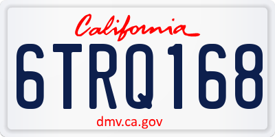 CA license plate 6TRQ168