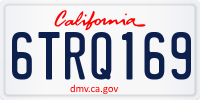 CA license plate 6TRQ169