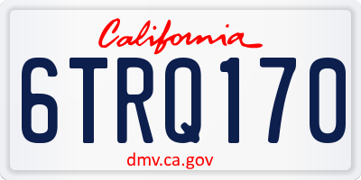 CA license plate 6TRQ170