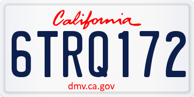 CA license plate 6TRQ172
