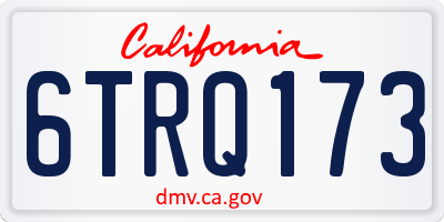 CA license plate 6TRQ173