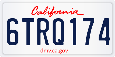 CA license plate 6TRQ174