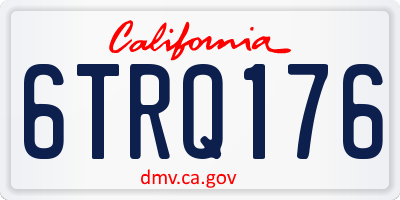 CA license plate 6TRQ176