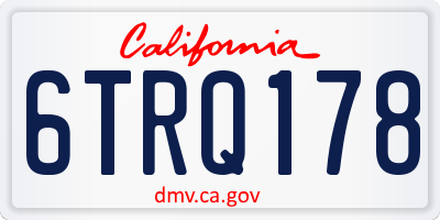 CA license plate 6TRQ178