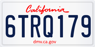 CA license plate 6TRQ179