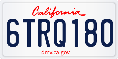 CA license plate 6TRQ180