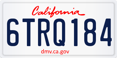 CA license plate 6TRQ184