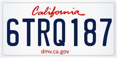 CA license plate 6TRQ187