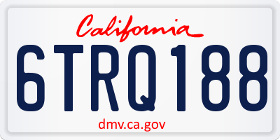 CA license plate 6TRQ188