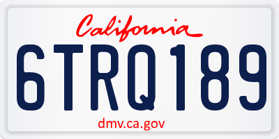CA license plate 6TRQ189