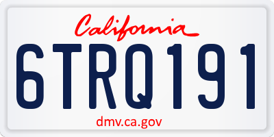 CA license plate 6TRQ191
