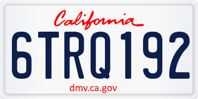 CA license plate 6TRQ192