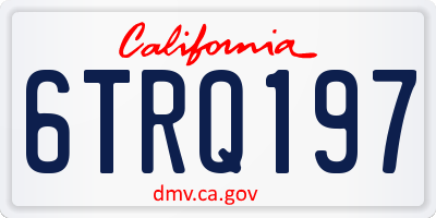 CA license plate 6TRQ197