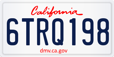 CA license plate 6TRQ198