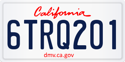 CA license plate 6TRQ201