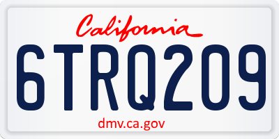 CA license plate 6TRQ209