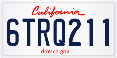 CA license plate 6TRQ211