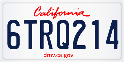 CA license plate 6TRQ214