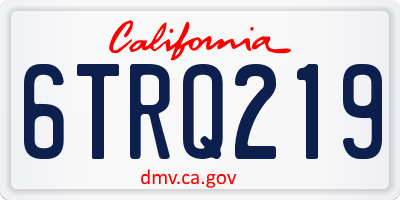 CA license plate 6TRQ219