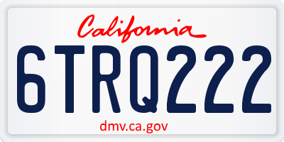 CA license plate 6TRQ222