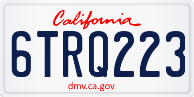 CA license plate 6TRQ223