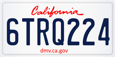 CA license plate 6TRQ224