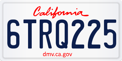 CA license plate 6TRQ225