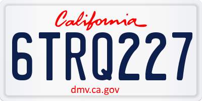 CA license plate 6TRQ227