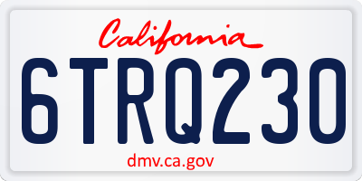 CA license plate 6TRQ230