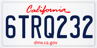 CA license plate 6TRQ232