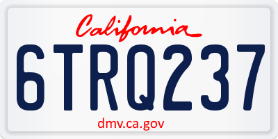 CA license plate 6TRQ237