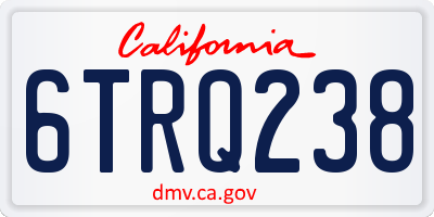 CA license plate 6TRQ238