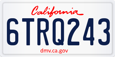 CA license plate 6TRQ243