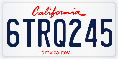 CA license plate 6TRQ245