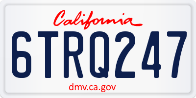 CA license plate 6TRQ247