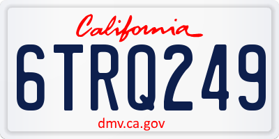 CA license plate 6TRQ249