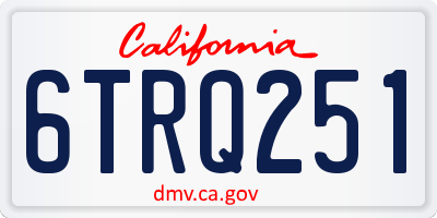 CA license plate 6TRQ251