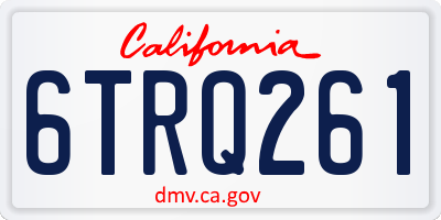 CA license plate 6TRQ261