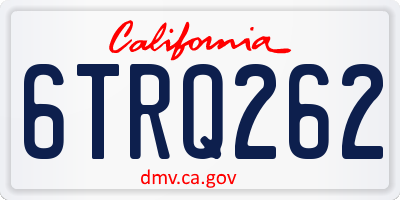 CA license plate 6TRQ262