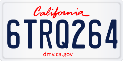 CA license plate 6TRQ264