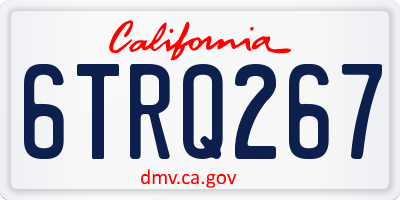 CA license plate 6TRQ267