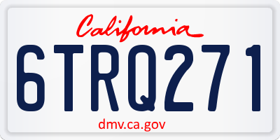 CA license plate 6TRQ271
