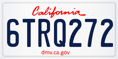 CA license plate 6TRQ272