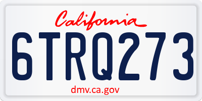 CA license plate 6TRQ273