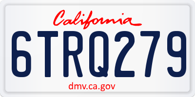 CA license plate 6TRQ279