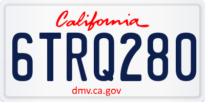 CA license plate 6TRQ280