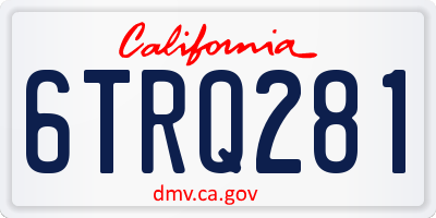 CA license plate 6TRQ281