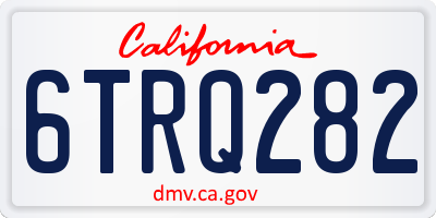 CA license plate 6TRQ282