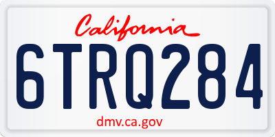 CA license plate 6TRQ284